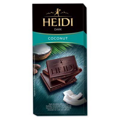 Premium import🔸( x 1) Heidi Dark Chocolate 80 g. ช็อคโกแลตนำเข้า แบรนด์ดังจากสวิสเซอร์แลนด์  Coconut [HD66]