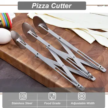 7 Wheels Pizza Cutter Stainless Steel Slicer Expandable Pie Crust