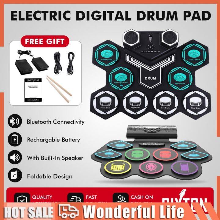 The ONE TRD Portable Electronic Drum Set, 9 Pads Roll-up Drum Set with Free  Smart App