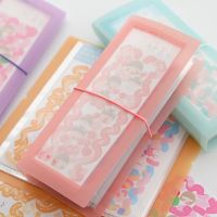 (Rui baoG) EZONE Macaron Color Scrapbooking Storage Page Card Note Holder With 30 Slots For Ticles Collection Notes Photo Sticker Storage