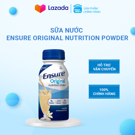 Sữa nước ensure original nutrition powder 237ml thùng 30 chai date 01 2024 - ảnh sản phẩm 1