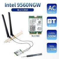 Dual Band Wireless For Intel 9560AC 9560NGW 1.73Gbps Wifi 802.11ac For Bluetooth 5.0 Wlan Card With MHF4 UF.L Antennas Windows10