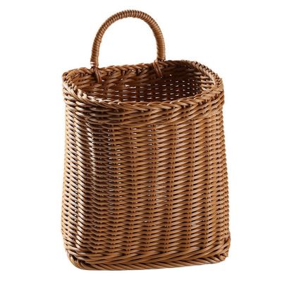 Kitchen Storage Basket with Handle Woven Hanging Baskets for Living Room Fruit Sundries Organizer Hand-Woven Baskets