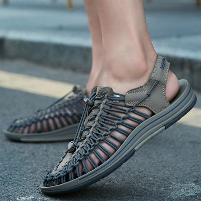 ขายดีที่สุด ioztt2023 - /◕❏ Men 39;s Sandals 2021 New Breathable Soft Flat Outdoor Beach Fashion Leisure Woven Footwear Men Shoes