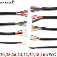 2/5/10M 28 26 24 22 20 18 16 AWG UL2464 Sheathed Wire Cable Copper Signal Cable 2 3 4 5 6 7 8 10 Core Soft Electronic Audio Wire Wires Leads Adapters