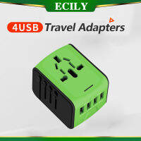 ECILY เครื่องชาร์จอเนกประสงค์สำหรับเดินทางใน Adaptor Traveling 18W,มี4 USB + 2 TYPE-C เครื่องชาร์จติดผนังปลั๊กตัวแปลงรับสัญญาณอัจฉริยะสำหรับ Us/eu/uk/au แล็ปท็อปโทรศัพท์มือถือ