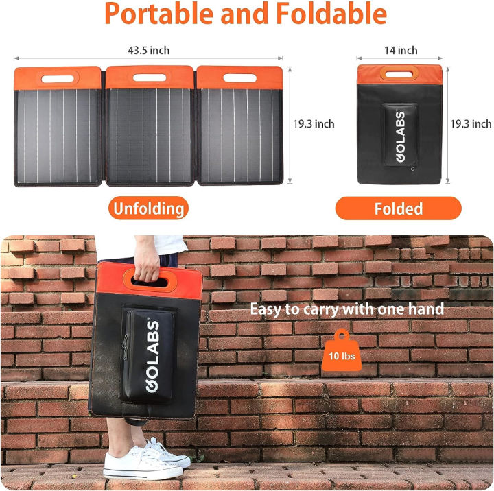 golabs-sf60-portable-solar-panel-monocrystalline-solar-charger-with-adjustable-kickstand-type-c-dc-18v-qc3-0-usb-ports-for-power-station-outdoor-camping-off-grid-rv-60w