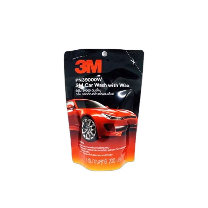 3m-น้ำยาล้างรถ-แชมพูล้างรถ-ผลิตภัณฑ์ล้างรถ-แชมพูผสมแว๊กซ์-car-wash-amp-wax-ชนิดถุงเติม-200-ml