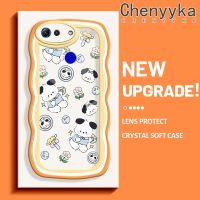 Chenyyka เคส V20เคสสำหรับ Honor โปร V30การ์ตูนน่ารักลายลูกสุนัขแฟชั่นขอบครีมเวฟเคสโทรศัพท์โปร่งใสสร้างสรรค์ป้องกันเลนส์กล้องกันกระแทกเคสซิลิโคนอ่อนชัดเจน