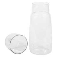 Clear Bedside Water Carafe Set with Tumbler Glass for Bedroom Nightstand, Night Water Carafe with Glass, with Cup Set