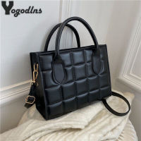 Elegant Female Plaid Tote Bag Fashion High Quality PU Leather Womens Shoulder Crossbdoy Quilted Designer Small Handbag Purse