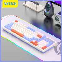 Vktech คีย์บอร์ด KM800,คีย์บอร์ดอิเล็กทรอนิกส์98ปุ่มคีย์บอร์ดพร้อมเมาส์กลไกอิเล็กทรอนิกส์4000Dpi คีย์บอร์ดสีสันสดใสรองรับแบ็คไลท์สำหรับสำนักงานบ้าน