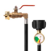 Connect the Gas Hose with Gauge and ON/Off Control Valve for 1LB Propane GasTank