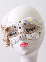 ? Adult Golden Dot Light Up Film Net Party Dance Mask Photography Half Face Party Halloween Banquet Mask