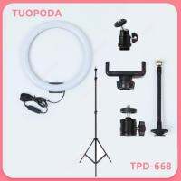 BEST SELLER!!! TUOPODA รุ่น TPD-668。ไฟกลม แต่งหน้า ไลฟ์สด 12นิ้ว.พร้อมขาตั้งไฟ2เมตร. ##Camera Action Cam Accessories