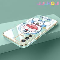 Jlingji เคสสำหรับ Vivo V23 4G V23 5G S12 5G เคสลายการ์ตูนโดราเอมอนด้านดีไซน์ใหม่เคสโทรศัพท์ซิลิโคนฝาปิดเลนส์เต็มรูปแบบกล้องปกป้องกล่องกันกระแทก Softcase