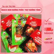 Nem nướng phên ăn vặt bà tuyết - Thịt nướng tảng xé miếng cay