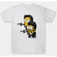 New เสื้อยืดผ้าฝ้าย 100% พิมพ์ลาย Minions สําหรับผู้ชาย discount แฟชั่นแขนสั้นผ้าฝ้าย