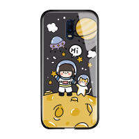 UCUC เคสโทรศัพท์เคสสำหรับ OPPO R17 HardCase สำหรับเด็กผู้หญิงการ์ตูนแมวหมีเปลือย NASA Glossy กระจกเทมเปอร์กลับนุ่มขอบเคสใส่โทรศัพท์