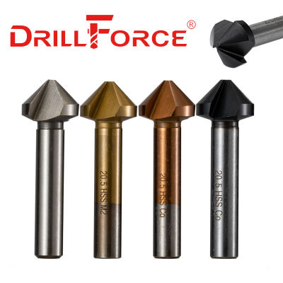 Drillforce Chamfer Countersink เจาะบิต6.3-40Mm 3ขลุ่ย90องศา (6.3/8.3/10.4/12.4/16.5/20.5/25/31/40Mm)