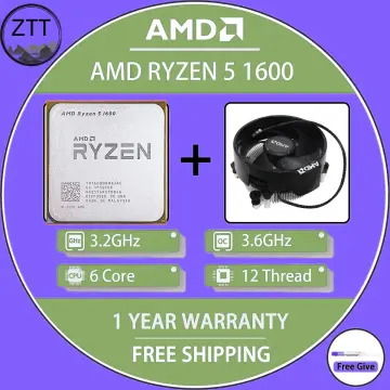 AMD RYZEN 5 R5 1600 6-Core 3.2 GHz ocket AM4 CPU Processors 
