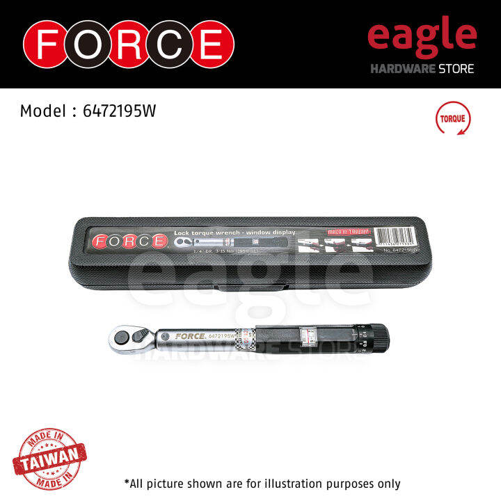Force 6472195W 3 15 Nm 1/4" Lock Torques Wrench Window Display ( Tone