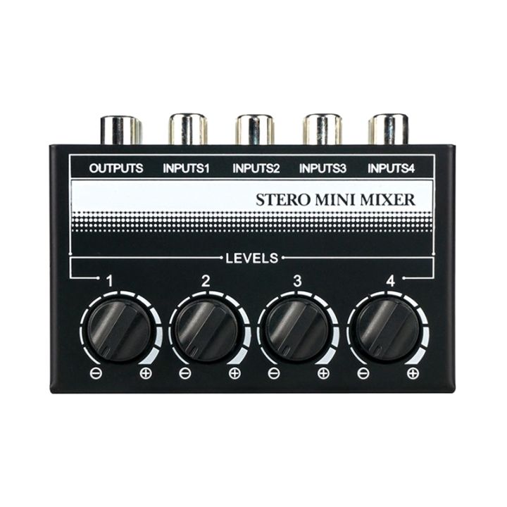 4-channel-stereo-audio-mixer-support-rca-input-and-output-mini-passive-stereo-mixer-with-separate-volume-controls