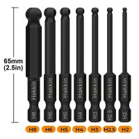 7Pcs Ball End Screwdriver Bit 65mm Length Metric Allen Key Bit Set 1/4 Inch Hex Magnetic Hex Head Allen Wrench Drill Bit Drills  Drivers