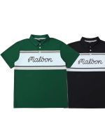 Malbon เสื้อยืดแขนสั้น,เสื้อโปโลเย็บตัวอักษรหน้าอกกอล์ฟของแท้ทรงหลวมระบายอากาศ