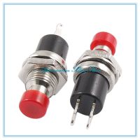 【New arrival】 2Pcs สีแดง2 SPST OFF-(On) NO Mini Push Botton Momentary Switch 1A 250V AC PBS-110