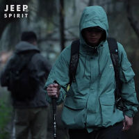 JEEP SPIRIT แจ็กเก็ตผู้ชาย,แจ็คเก็ตสำหรับทั้งหญิงและชายชาร์จอเนกประสงค์ชุดว่ายปีนเขากลางแจ้งกันลมและกันน้ำมีฮู้ดแจ็คเก็ตทำงาน