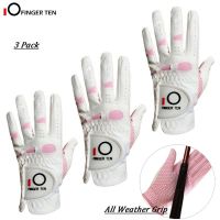 ™ 3 Pc Improved Grip System Comfortable Women 39;s Golf Gloves Ladies Left Right Hand Lh Rh All Weather Fit Size S M L XL