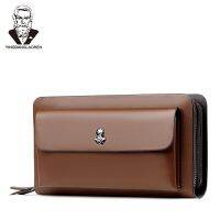 【CC】 pochette dual zipper mens clutches portefeuille homme lux passport large capacity leather long portemonnee