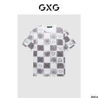 ลายสก๊อตพิมพ์เต็ม # สร้างสรรค์ T เสื้อ GXG เสื้อผ้าผู้ชายสำหรับคู่รัก GHE1440097A ตารางแขนสั้นฤดูร้อนพิมพ์ลายกระดานหมากรุกผ้าฝ้ายแท้