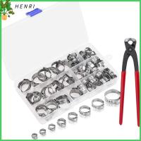 HENRI 150Pcs 304สแตนเลสสตีล หูเดี่ยวหู ขนาด8นิ้ว 6-23.5มม. เครื่องมือหนีบแหวน Cinch ท่อหนีบท่อ ชุดจัดประเภท ยานยนต์สำหรับรถยนต์