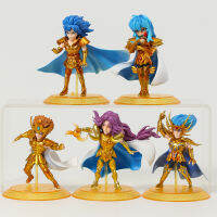 Hi Toy 5ชิ้น/เซ็ต Saint Seiya Gold Saint Mu Kanon Death Dohko Aphrodite ตัวเลขเดสก์ท็อปตกแต่งตุ๊กตา