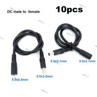 10x DC male to female power supply Extension connector Cable Plug Cord wire Adapter for led strip camera 5.5X2.1 2.5mm 12v 18awg W6TH