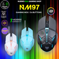 ? GAMING NUBWO NM97 GAMING MOUSE เมาส์เกมมิ่ง 6 ปุ่ม ปรับ DPI ได้ถึง 4 ระดับ สูงสุดถึง 3600 DPI มีไฟ LED NM-97 603EP #NM 97