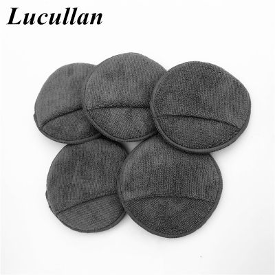 【CC】 Lucllan 5 in. Dia Round Car Microfiber Wax Applicator and Cleaning with Pockets