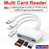 ( PRO+++ ) โปรแน่น.. Lightning / Type-C / USB to Micro SD(TF) / SD Card / USB3.0 / Lightning OTG adapter multi card reader การ์ดรีดเดอร์ ราคาสุดคุ้ม อุปกรณ์ สาย ไฟ ข้อ ต่อ สาย ไฟ อุปกรณ์ ต่อ สาย ไฟ ตัว จั๊ ม สาย ไฟ