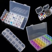 28 Grids Compartments Storage Box /Empty Plastic Clear Pillbox Nail Art Rhinestone Container/Multi-seperated Jewelry Beads Display Storage Case/Jewelry Organizer Manicure Tool