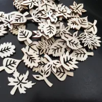 50PCS 30mm Wooden Flower Embellishments Laser Cut Blanks Slices for Sewing Clip Arts and Crafts Nature Decorations for Kids DIY Clips Pins Tacks