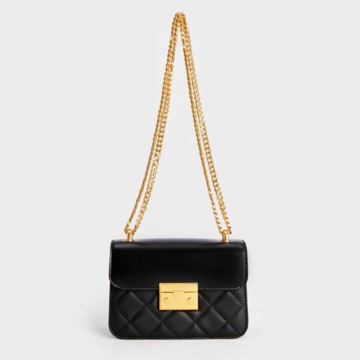 charles-keith-metallic-push-lock-chain-bag-กระเป๋าสะพายข้าง-สายโซ่