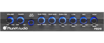 Planet Audio PEQ10 Car Audio Equalizer - 4 Band, Pre-Amp, Half Din, Subwoofer Output with Adjustable Filter, Fixed Bands, Remote Subwoofer Level Control, DPS Processor 4 Band EQ