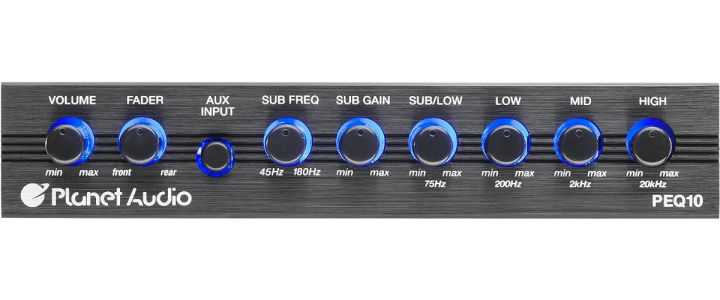 planet-audio-peq10-car-audio-equalizer-4-band-pre-amp-half-din-subwoofer-output-with-adjustable-filter-fixed-bands-remote-subwoofer-level-control-dps-processor-4-band-eq