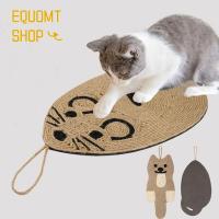 EQUOMT แผ่นรองปีนต้นไม้ทำจากเชือกใยป่านศรนารายณ์แผ่นรองอุปกรณ์ไว้ให้แมวข่วนเสื่อเตียงนุ่มโซฟาของเล่นแมว Papan Garukan Kucing อุปกรณ์พรมสัตว์เลี้ยงรอยขีดข่วนสำหรับแมว