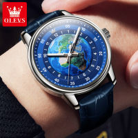 OLEVS นาฬิกาผู้ชาย Casual Original นาฬิกาควอตซ์สำหรับชายกันน้ำ Luminous Earth ELEMENT dial นาฬิกาข้อมือแฟชั่น TREND