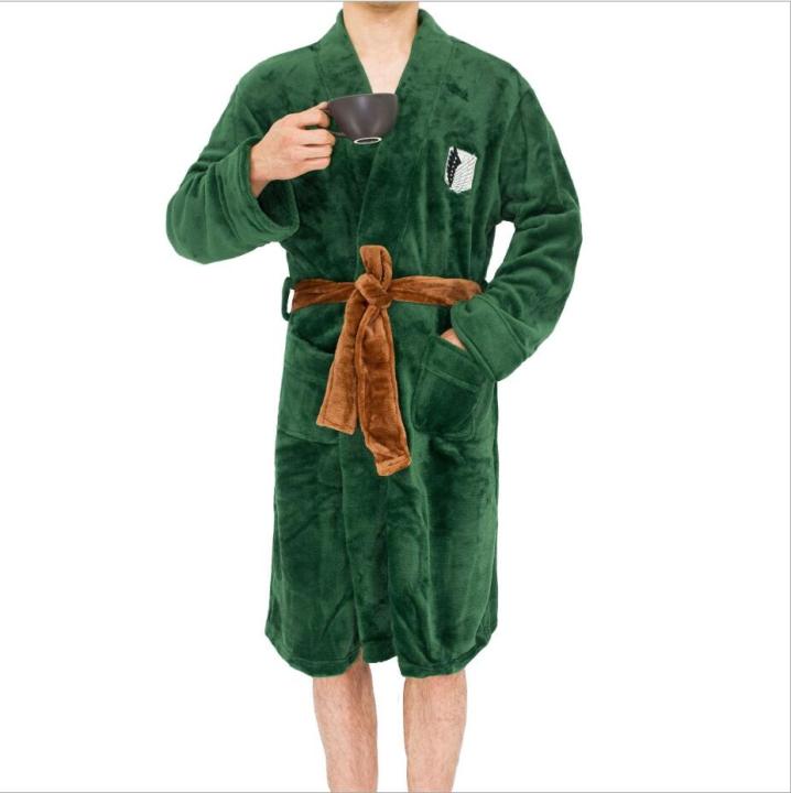 attack-giant-robe-cloak-long-เสื้อคลุมอาบน้ำชุดนอนชุดว่ายน้ำเครื่องแต่งกายชุดนอนรูปแบบ-plush