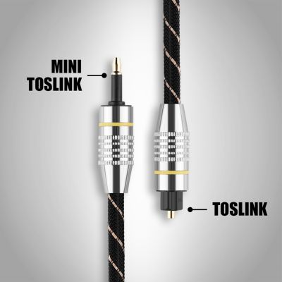 สายสัญญาณเสียงดิจิตอล Toslink ปลั๊กขนาดเล็ก3.5มม. ใยแก้วนำแสงสายสัญญาณเสียงดิจิตอลขั้วต่อชุบทอง SPDIF