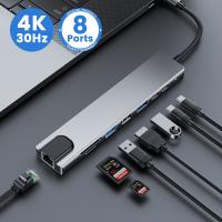 Usb ฮับแท่นวางมือถือ Usb C ที่ต่อ Hdmi 3 0 C Type Multi-Hub ด็อค Usb หลายพอร์ต Extensor Usbc แบบพกพาสำหรับแล็ปทอปแมคบุ๊คชิ้น